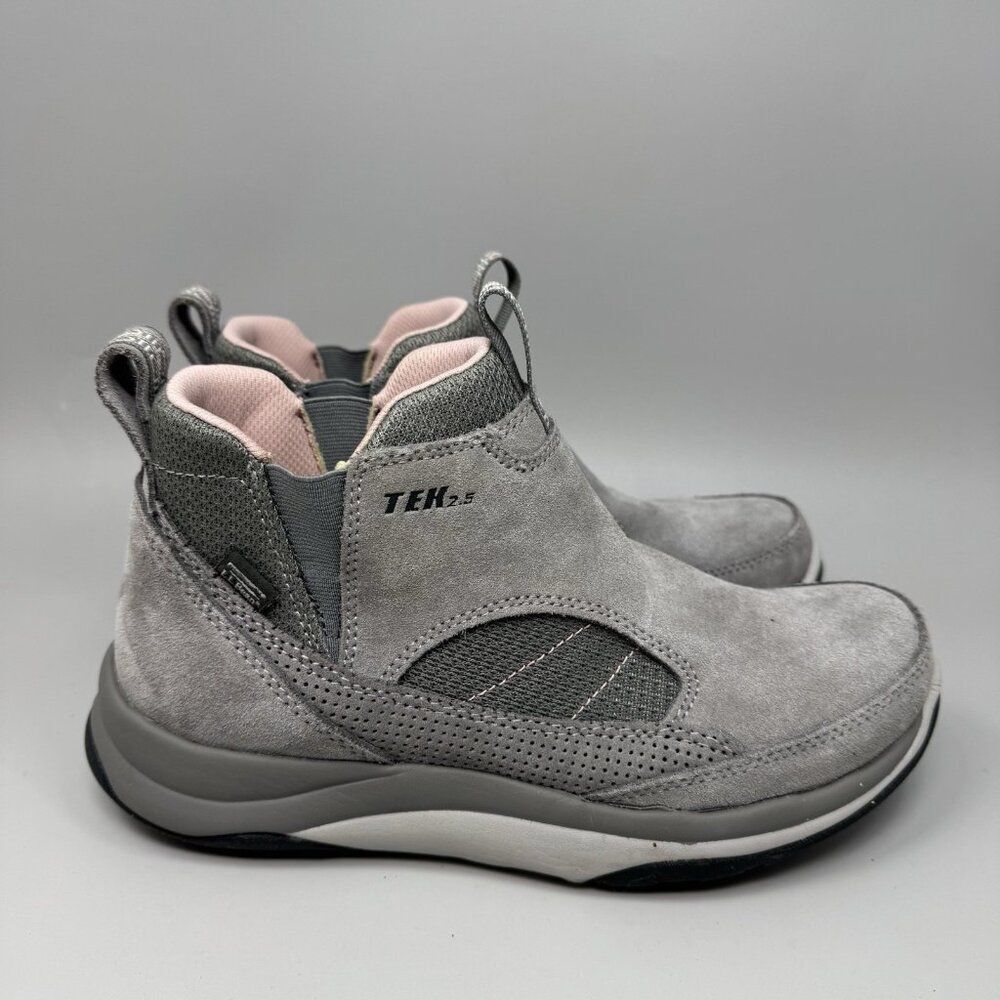 LL BEAN WOMEN'S  TEK 2.5 PULL-ON WINTER BOOT/SNEAKERS Size 7 Gray Pink Insulated